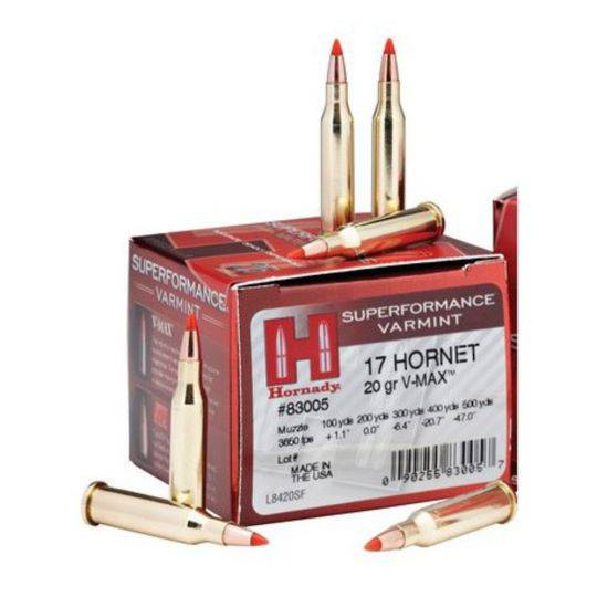 Hornady 17 Hornet Ammo  20gr VMax 25 Rounds 83005